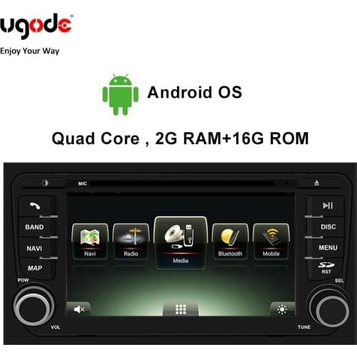 Ugode Car Multimedia Player GPS Navigation Android OS 7 Inches Screen Monitor Bluetooth For Audi A4 Screen Changer (2002-2008)