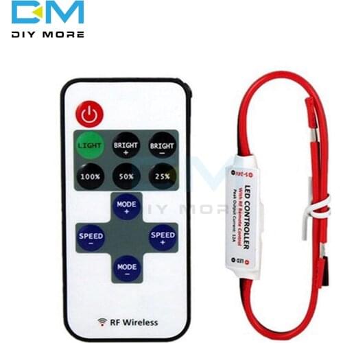 1 Set 12V RF Wireless Remote Switch Controller Dimmer for Remote Control Mini In-line LED Strip Light In stock