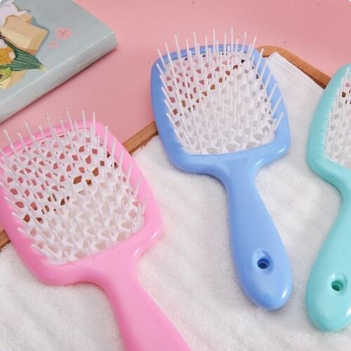 Large Plate Teeth Air Cushion Combs Women Scalp Massage Comb Hair Brush Hollowing Out Home Salon DIY Hairdressing Tool