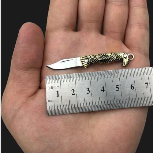 Keychain Knife kitchen small Mini Portable EDC Fixed Blade Real Letter cutter Knife pattern Accessories Crafts Gift
