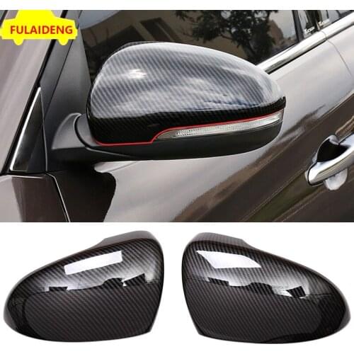 2pcs For Hyundai Tucson 2015-2021 ABS Carbon fiber Rearview Mirror Cover Trim Rearview Protective Cover Car Styling