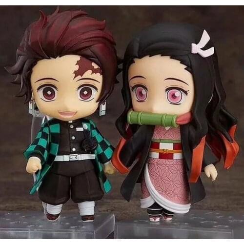 10 cm Q.ver Kimetsu no Yaiba Kamado Nezuko Tanjirou PVC Action Figure 2 Face 1194 Nezuko Anime Demon Slayer Figurine Toys