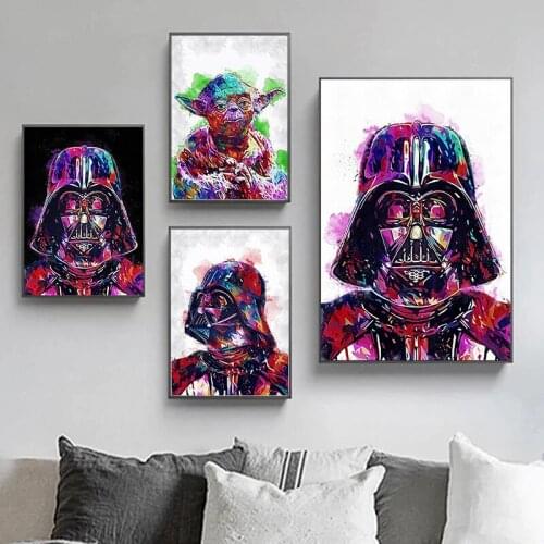 Star Wars Canvas Posters Star Wars Darth Vader Yoda Canvas Prints Painting Wall Art Picture Living Room Home Decoration