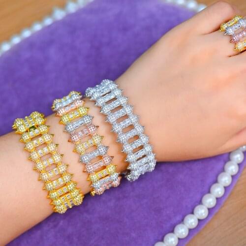 Kellybola Famous Noble Luxury 2PCS Bangle Ring Set For Women Bridal Wedding New Elegant Shiny Jewelry Accessories 2021