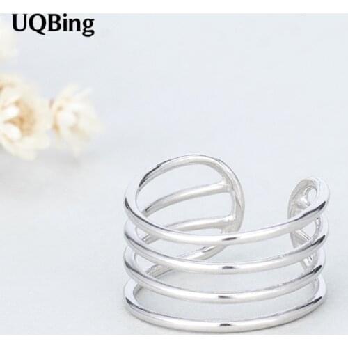 Sterling 925 Silver Rings Geometric Multi-layer Rings For Girl Women Gift Jewelry Free Shipping