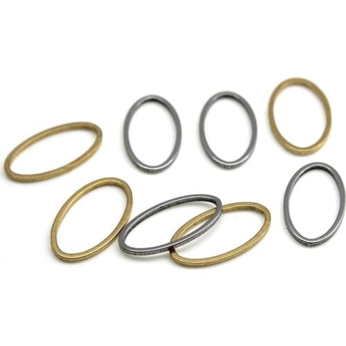 10 20Pcs Oval Charms Stainless Steel Pendant Bracelet Connectors Gold Plated Earring Making Supplies DIY Jewelry Making Findings