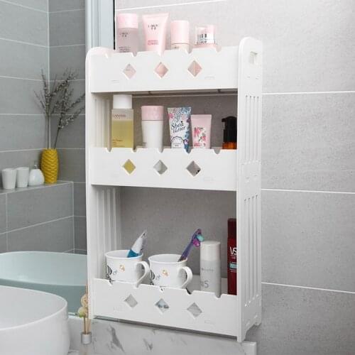 Cosmetic storage Toilet shelf bathroom vanity suction storage shelf wall hanging free punch suction wall stand kitchen organizer