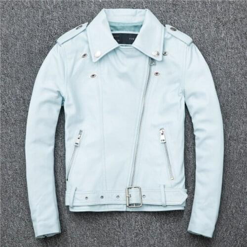 Genuine Leather Jacket Sheepskin Motorcycle Leather Jacket Women Spring Autumn Slim Leather Jacket for Womens Clothes 2020