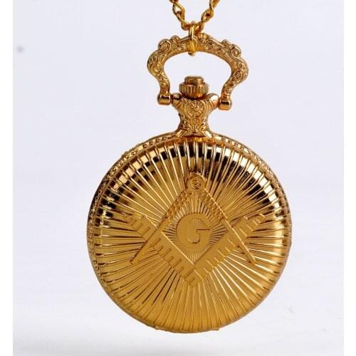 Silver Gold Design G pattern Quartz Pocket Watch Necklace Mens Womens Xmas Gift