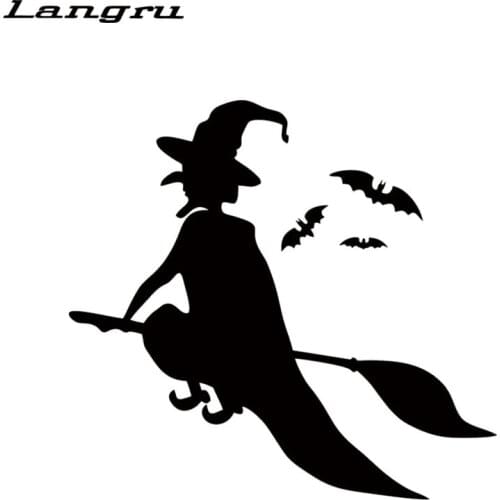 Langru New Style Car Styling Halloween Flying Witches Car Decorative Vinyl Decal Decorative Jdm