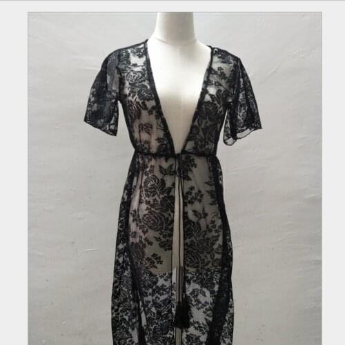 Women Sexy Cover Up Ladies Lace Hollow Out Beach Cardigan Bathing Suit Crochet Bikini Swimming Beach Wears