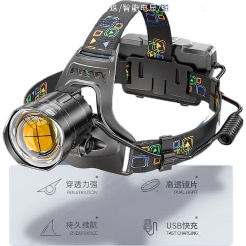 The head-mounted headlight glare charging p90 bright zoom miner fishing Yediao long life xenon lamp