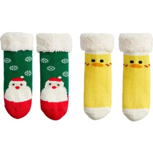 2020 New Plus Thick Terry Christmas Gift Socks Boys Girls Winter Keep Warm Anti-Slip Floor Socks Baby Socks 21 Colors