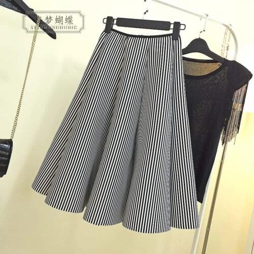 2019 New Winter Women Skirts Stripe Women Fashion Skirts