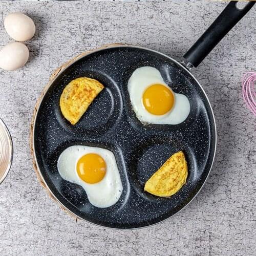 New Four-Hole Omelet Pan For Eggs Ham PanCake Maker Frying Pans Creative Non-Stick No Oil-Smoke Breakfast Grill Pan Cooking Pot