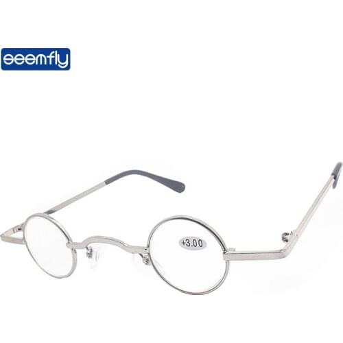Seemfly Vintage Small Round Reading Glasses Men Women Metal Frame Clear Presbyopic Glasses Readers Eyewear Diopters +1.0 to +4.0