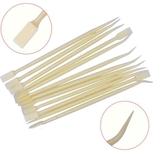 10Pcs 2 Way Plastic Eyelash Perming Stick Tool False Eyelash Tweezers with Hot Glue Spoon Lash Lifting Curler Applicator