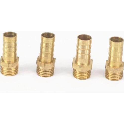 LOT 5 Hose Barb Fitting I/D 10mm x 1/4" BSP Male Thread Brass coupler Splicer Connector fitting for Fuel Gas Water