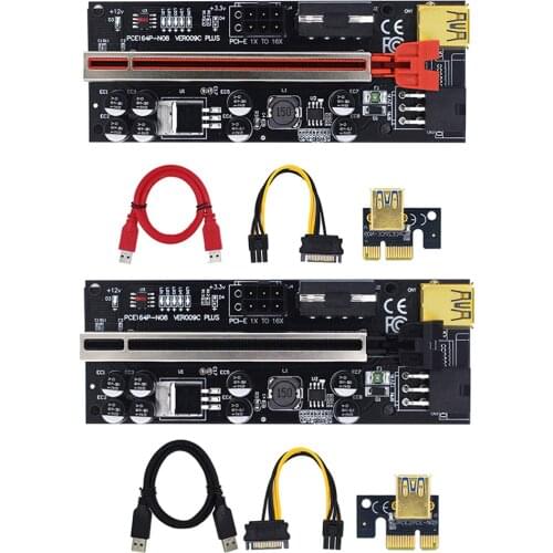 Ver009s Pci-e Riser Card 009s Pci Express Pcie 1x To 16x Extender Adapter 1m 0.6m Usb3.0 Cable Sata To 6pin Power For Video Card