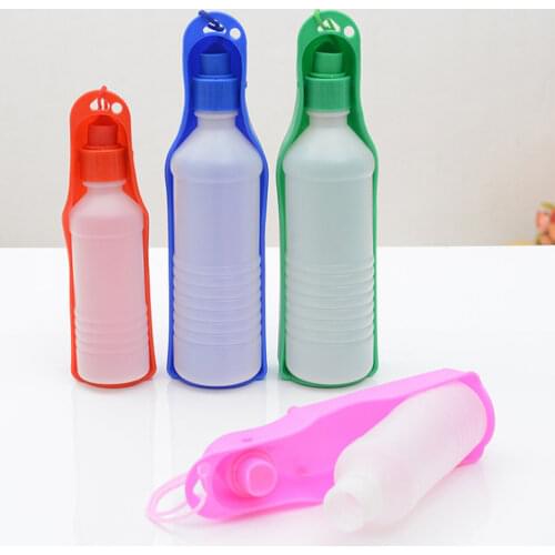 250ml/500ml Pet Dog Water Bottle Plastic Portable Water Bottle Pets Outdoor Travel Drinking Water Feeder Bowl Foldable
