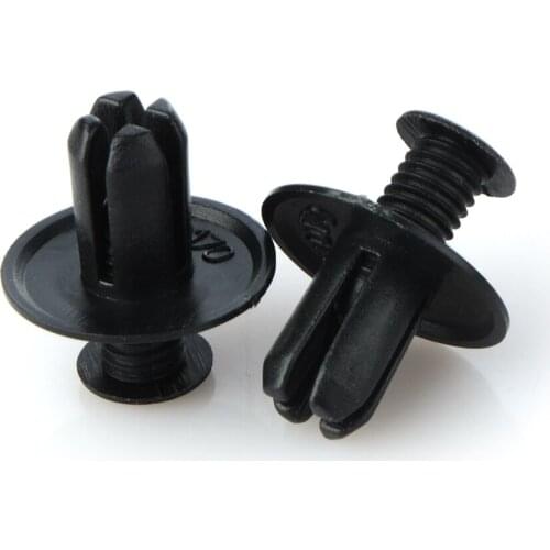 100pcs 8mm Hole Door Rivet Plastic Clip Fasteners Black Cars Lined Cover Barbs Rivet Auto Fasteners For Cars Fender Bumper Fixed