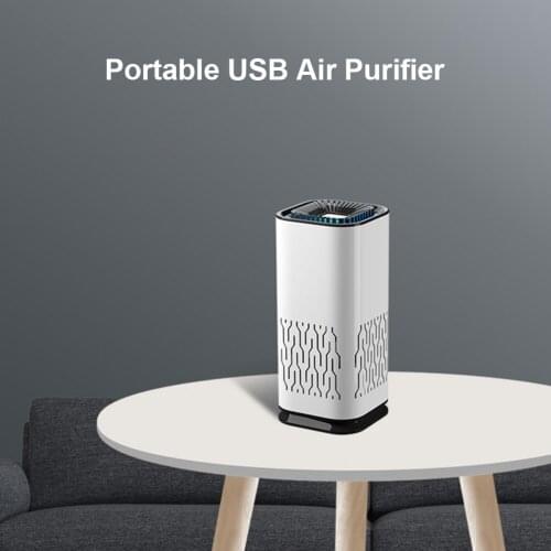 Portable USB Negative Ion Air Purifier with HEPA Filter Home Odor Eliminator Remover Air Freshener Cleaner for Household Desktop