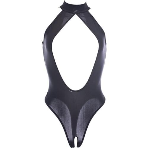 Sexy Female High Elastic Fabric Cupless Crotchless Open Breast Open Crotch Teddies Bodysuit Catsuit Leotard Hot Lingerie