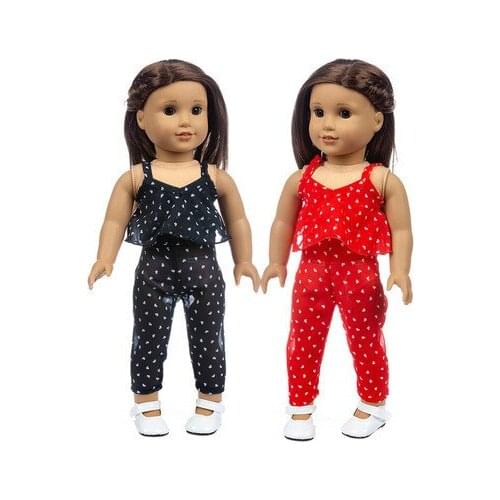 2021 New Pattern Heart Chiffon Suit Fit 18 Inch American&43cm Baby New Born Doll Clothes Accessories