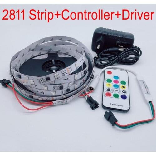 LED Cabinet light TV PC Background KTV decor WS2811 IC Control 5050SMD Dream Color Strip 30 Pixels / M Programmable Addressable