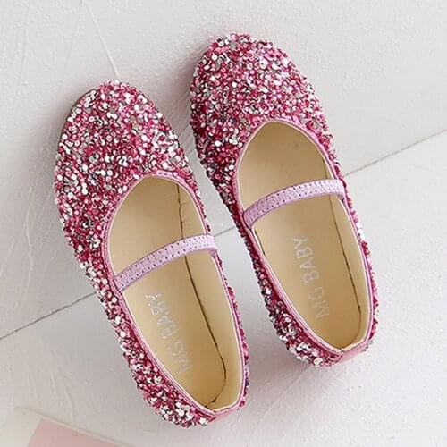 TELOTUNY Children Girls Dance Leather Princess Shoes Sequined Soft Bottom Baby Single Shoes Kids Dance Party Sparkly Shoes 2021