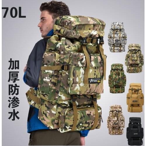 70L Outdoor Backpack Large Capacity Mountaineering Bag Camouflage Camping Luggage Bag Backpack A5154