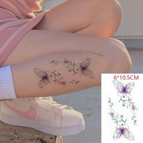 Waterproof Temporary Tattoo Sticker Butterfly Flower Color Sexy Body Art Flash Tattoo Fake Tattoo for Women Men