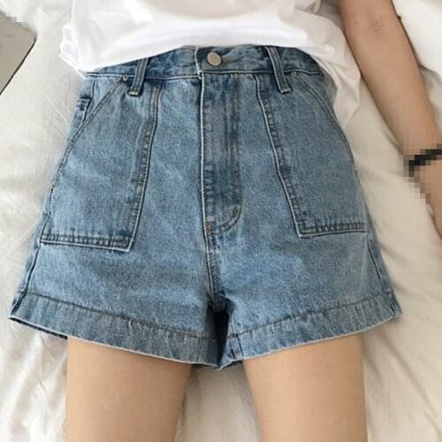 ZB4116 2020 summer new women fashion big size loose slim high-waisted straight wide-leg hot denim shorts cheap wholesale