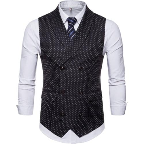 Vests Men 2021 Spring and Autumn High Quality Mens Color Matching Double Breasted Slim Business Leisure Mens Suit Vests