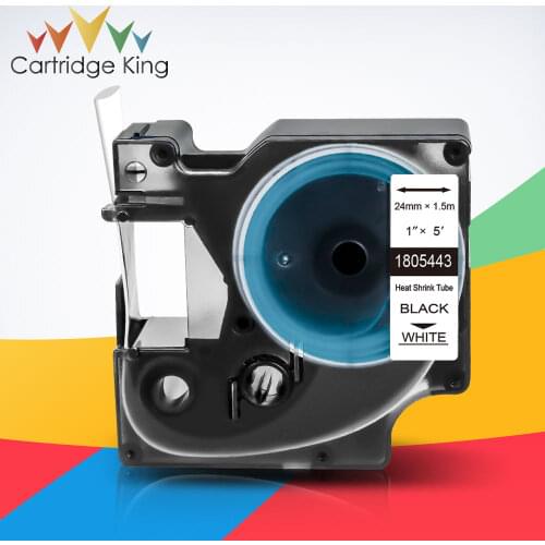 1" 24mm Printer Ribbon 1805443 Fit Dymo Rhino Heat Shrink Tube Industrial Label Tape Black on White for Label Maker Rhino 5200