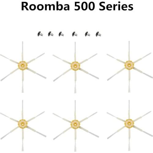 6pcs Accessories six-paw-Side brush For Irobot Roomba 500 530 540 550 560 580 Robotic Vacuum Cleaner Spare Part (Free scre)