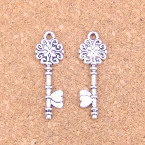 16pcs Charms retro treasure chest key 34x10mm Antique Pendants,Vintage Tibetan Silver Jewelry,DIY for bracelet necklace