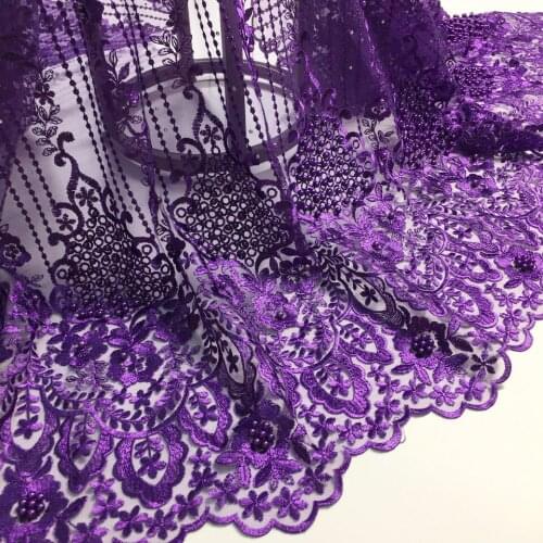 African Lace Fabric 2021 High Quality Lace Nigerian Lace Fabric With Beads And Stones Embroidery Tulle French Lace Women CD18591