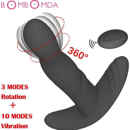 Rotating Anal Plug Butt Plug Vibrator Male Masturbation G Spot Prostate Massager Remote Control Anal Vibrator Sex Toys For Women