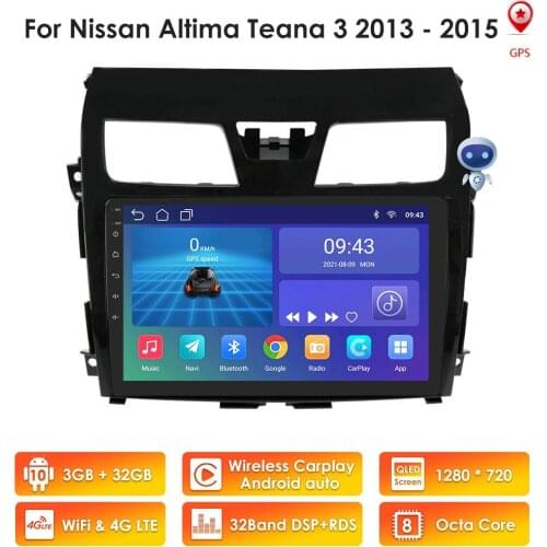 2+32 4G GPS Radio Multimedia 4G LTE Android 10 QuadCore Car Nav Player For Nissan Teana Altima 2013 2014 2015 2016 Gps Carplay