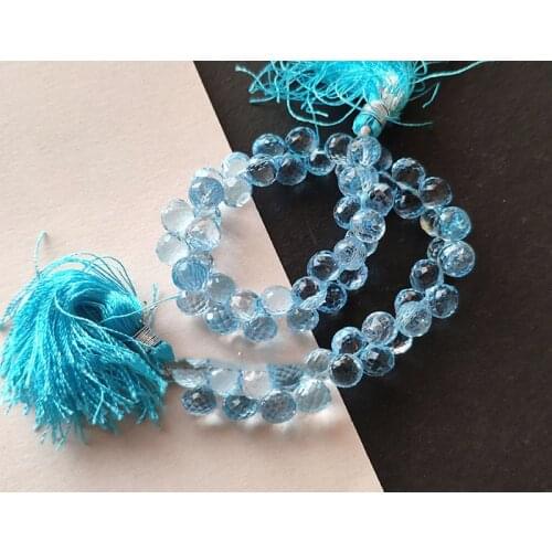 AAA LOOSE BEADS SKY BLUE TOPAZ drop/heart faceted 5-7mm Wholesale for DIY Jewelry Necklace