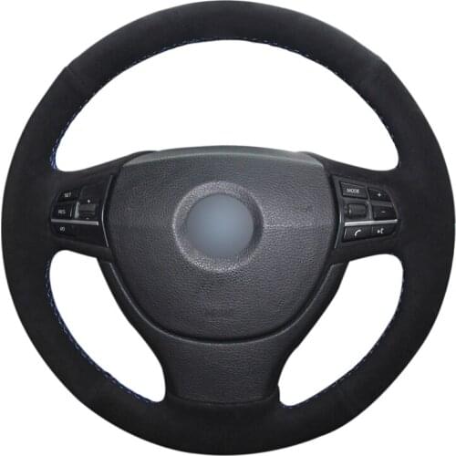 DIY Black Suede Car Steering Wheel Cover for BMW F10 523Li 525Li 2009 730Li 740Li 750Li Accessories Parts