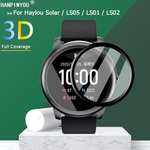 For Haylou Solar LS05 LS01 LS02 Smart Watch Purple Light Full Cover 3D Curved Plating Soft PMMA Film Screen Protector -Not Glass