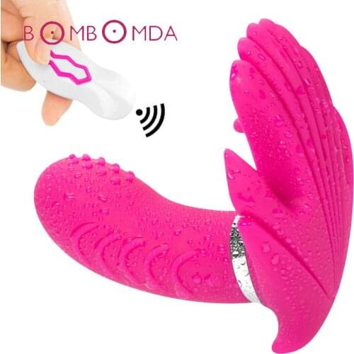 Wireless Remote Control Butterfly Dildo Vibrator Strap On Vibrator Sex Toys For Woman Vagina G-spot Stimulator Adult Sex Product