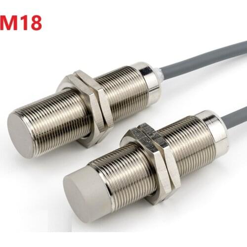 M18 Inductive Sensor Switch with Thread without Thread NPN PNP 3Wires Proximity Switches NO NC 5mm 8mm 12mm 16mm 20mm Distance