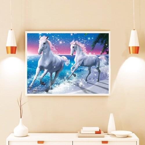 Full Square/Round 5D DIY Diamond Painting Animal horse 3d Diamond Embroidery Pictures Of Rhinestones Home Decoration art CV174