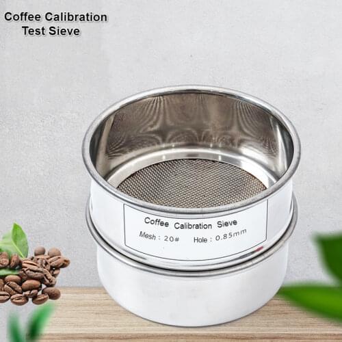 Coffee Calibration Test Sieve Coffee Beans Grinding Degree Filter Mesh Diam. 10cm Hole 0.85mm #20 Sieve Set With Cover & Tray