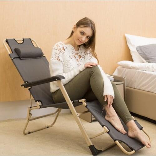 Lounge chair lunch break folding chair bed casual adult nap bed single back couch lazy person sofa home balcony chair