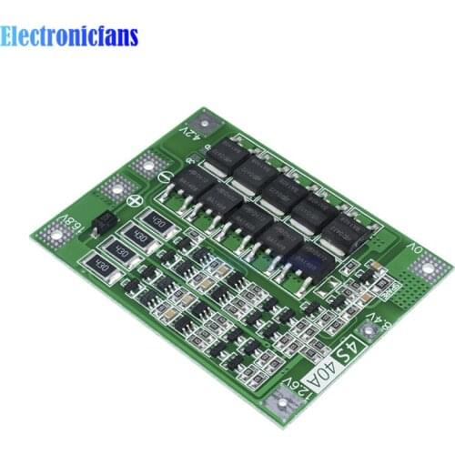 Li-ion Lithium Battery Charger Module 4S 40A Protection Board PCB BMS 18650 Lipo Cell Module with Balancer For Drill Motor