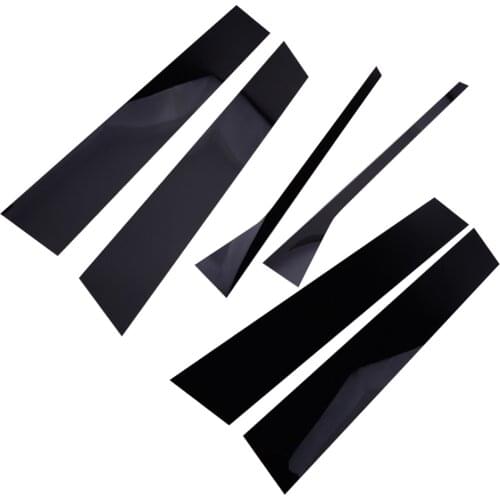 6Pcs/Set Car Piano Glossy Black Front Door Window Pillar Post Cover Trim Sticker Fit for VW Jetta Sedan 2006 2007 2008 2009 2010